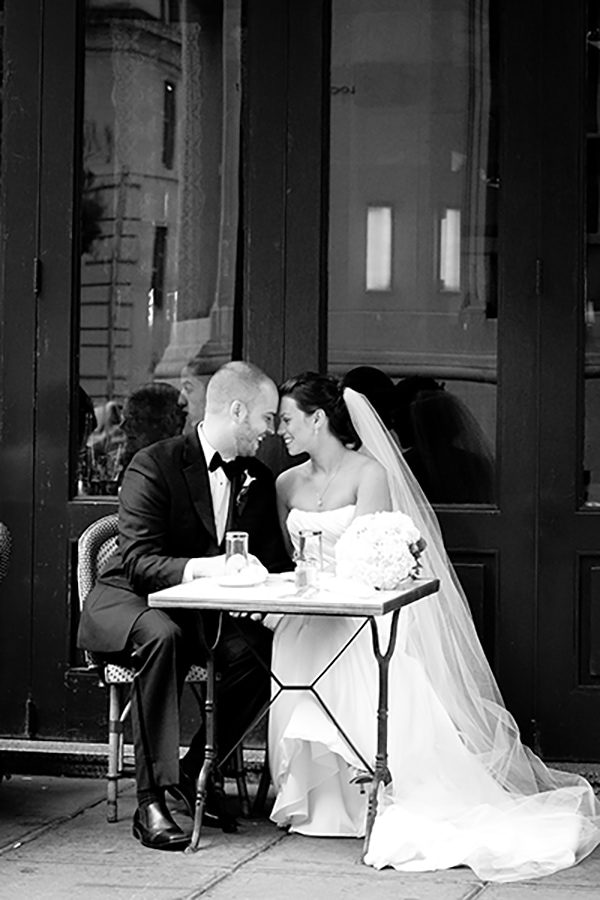 Our wedding photo, in a bistro chair