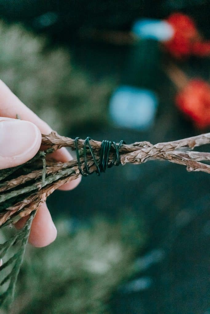 Wrap stems with floral wire