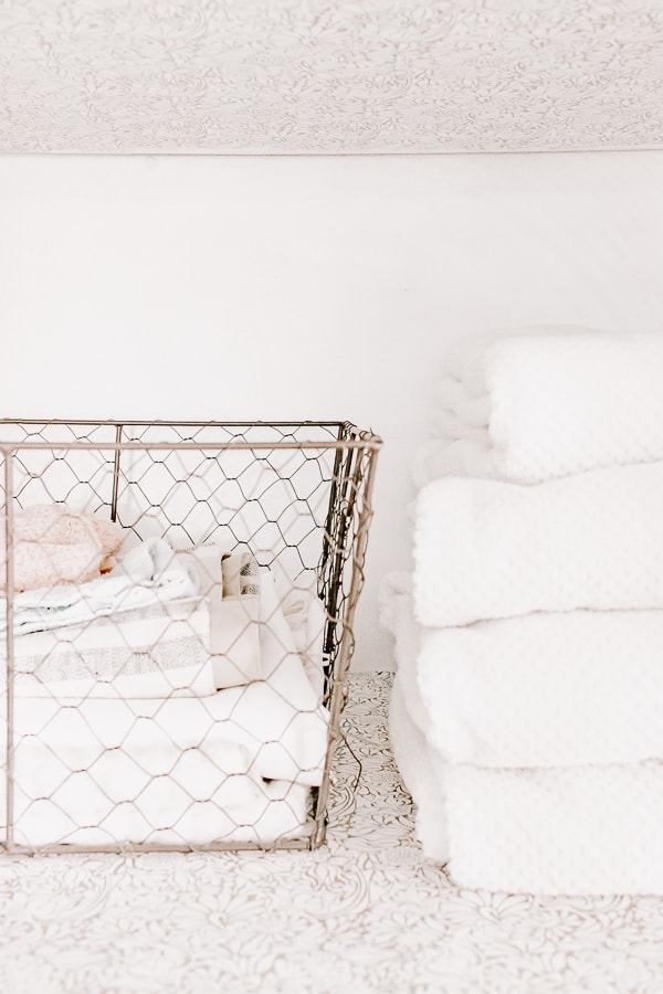 These wire baskets work great for your linen closets!