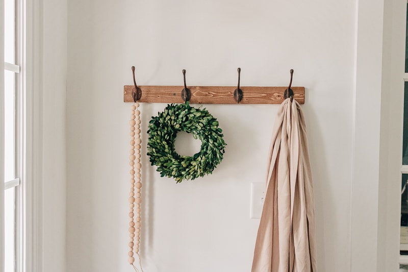 Easy DIY Farmhouse Wall Hook Rack