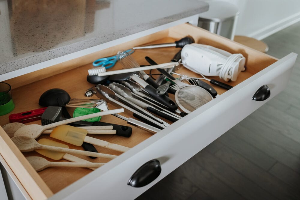 DIY Kitchen Drawer Dividers Using Chair Rail Molding