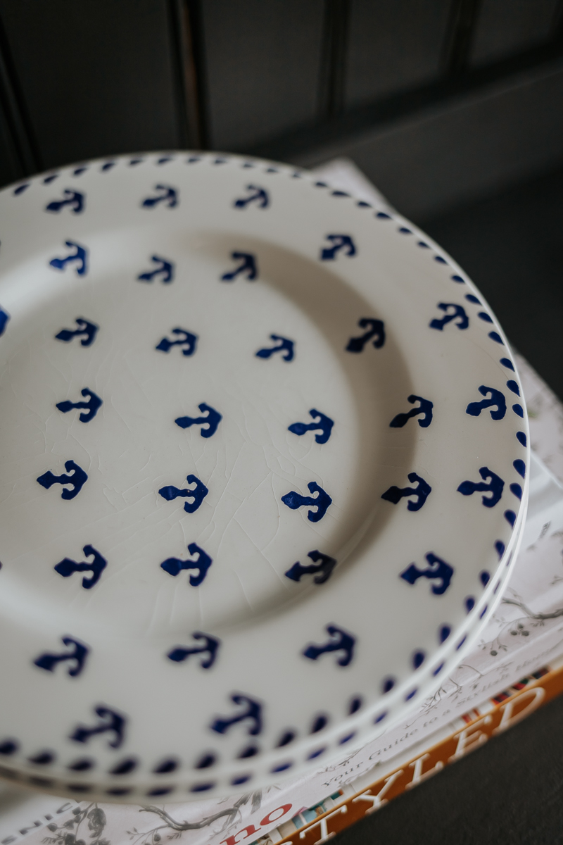 vintage dishes from thrift store