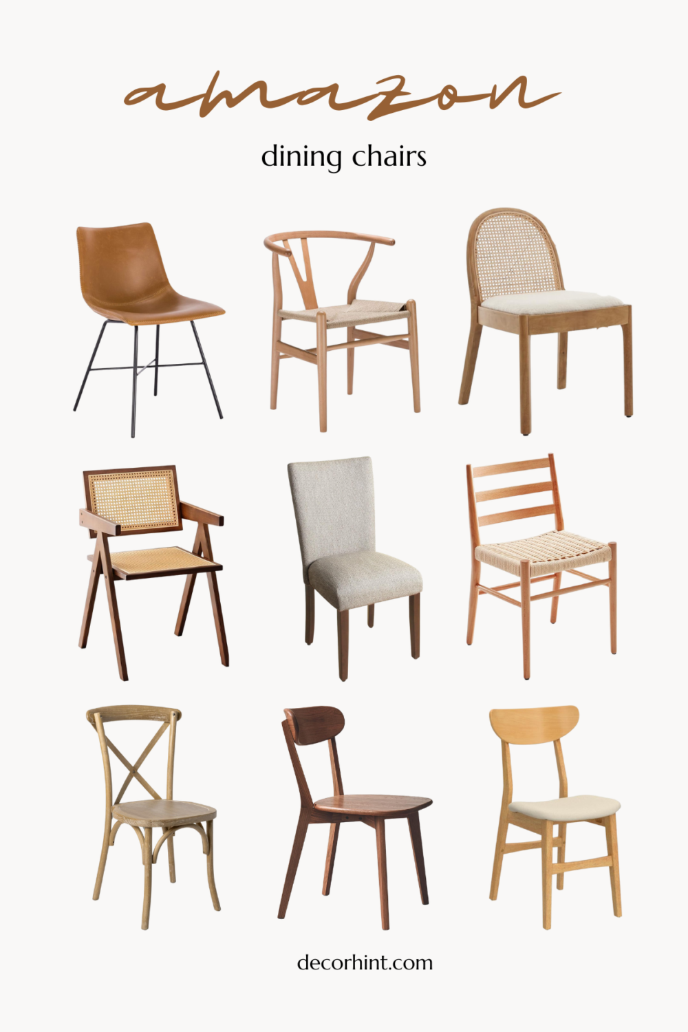 Affordable Dining Chairs on Amazon - Decor Hint Neutral and light brown dining chairs from Amazon