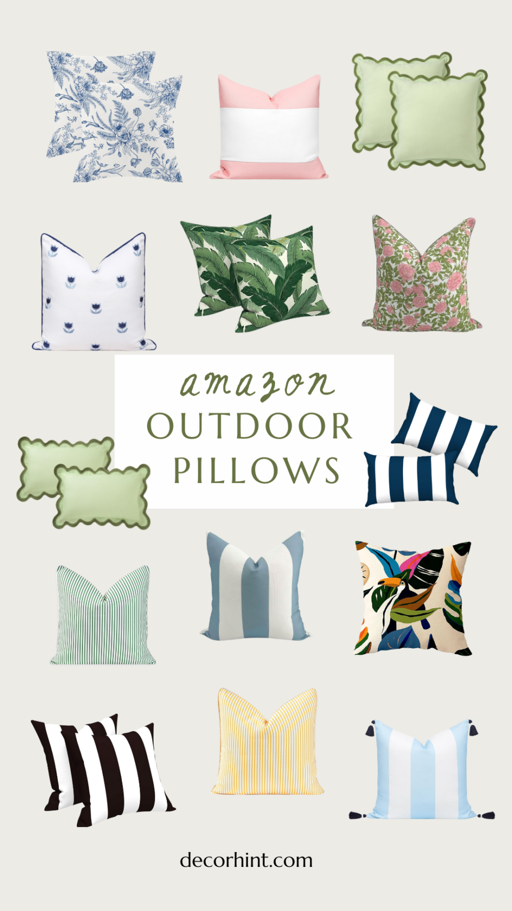 Turn Your Outdoors into an Oasis with These Ideas - Decor Hint outdoor pillows from amazon