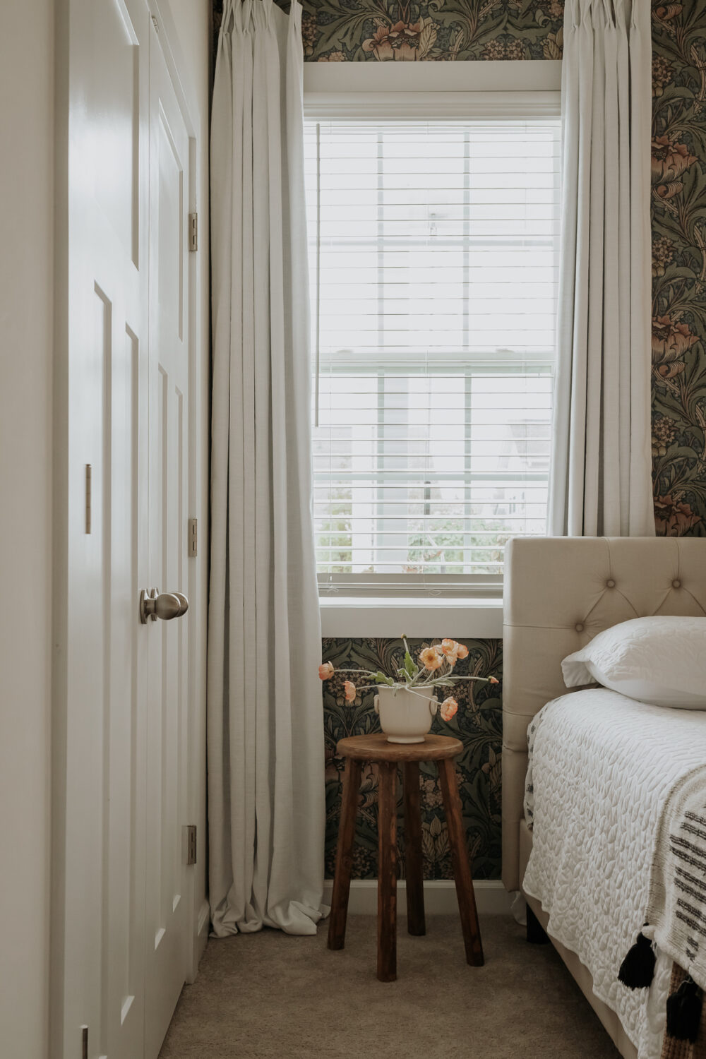 6 Affordable Curtains that Make your Windows look like a Million Bucks! - Decor Hint Affordable Pinch Pleat curtains from Amazon - showing white curtains in a bedroom