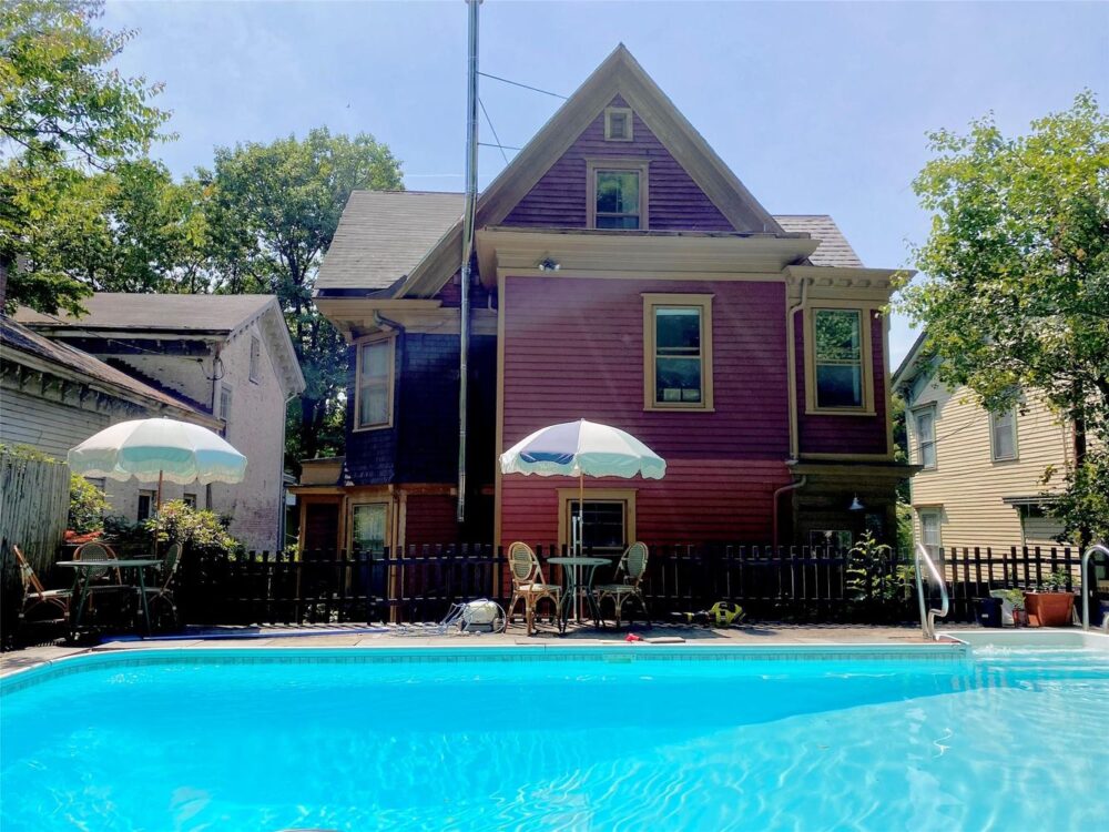 Inside A 1899 Queen Anne Victorian In Poughkeepsie With Stained Glass And Intricate Woodwork - Decor Hint Backyard Pool