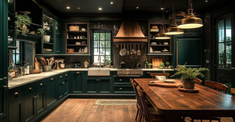 Inspired By Nature: 18 Dark Green Kitchens That Will Elevate Your Interior