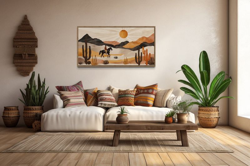 Desert Chic: 7 Nevada Decorating Trends That Blend Rustic And Modern - Decor Hint Modern Desert-Inspired Artwork