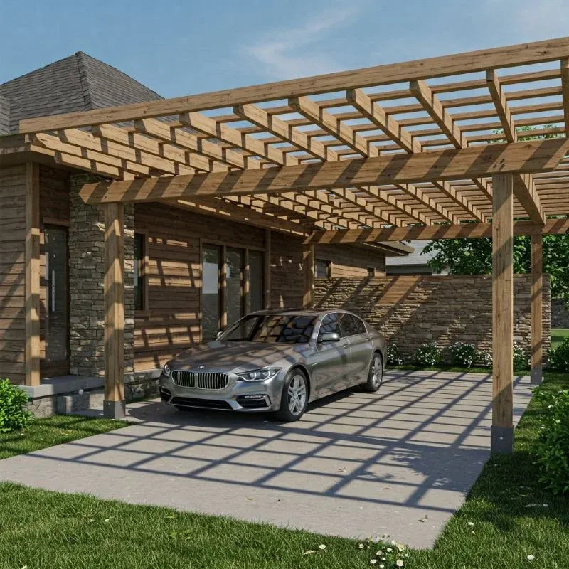 Wooden Pergola Carport