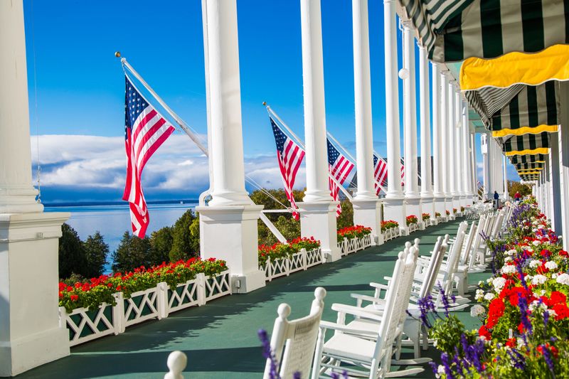 10 Michigan Front Porches That Could Be Featured In Southern Living - Decor Hint Mackinac Island's Grand Hotel Porch