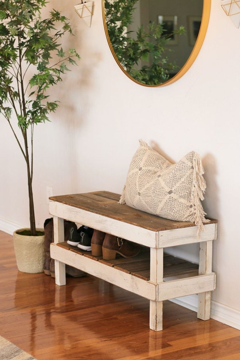 11 Texas Ranch Entryway Ideas That Should Inspire Your Next Renovation - Decor Hint Rustic Wooden Benches