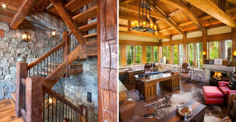 7 Rustic Timber-Beam Highlights That Make A Wyoming House Feel Like A Lodge