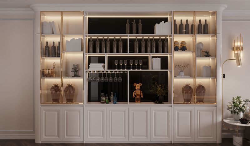Bar Cabinetry With Glass Doors