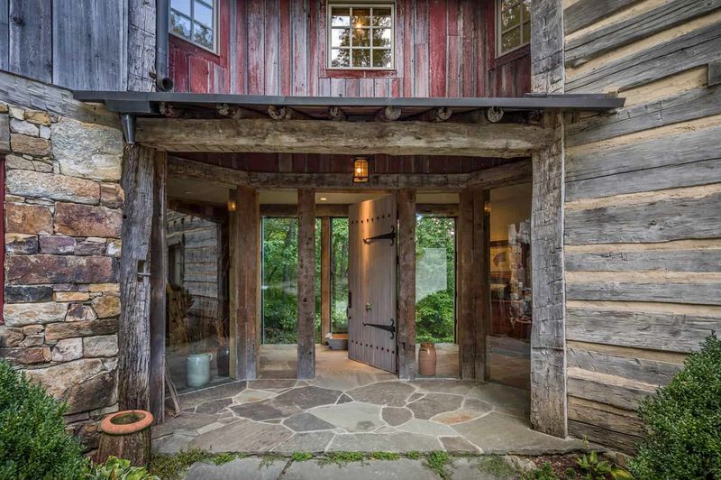 Rustic Breezeway With Exposed Beams