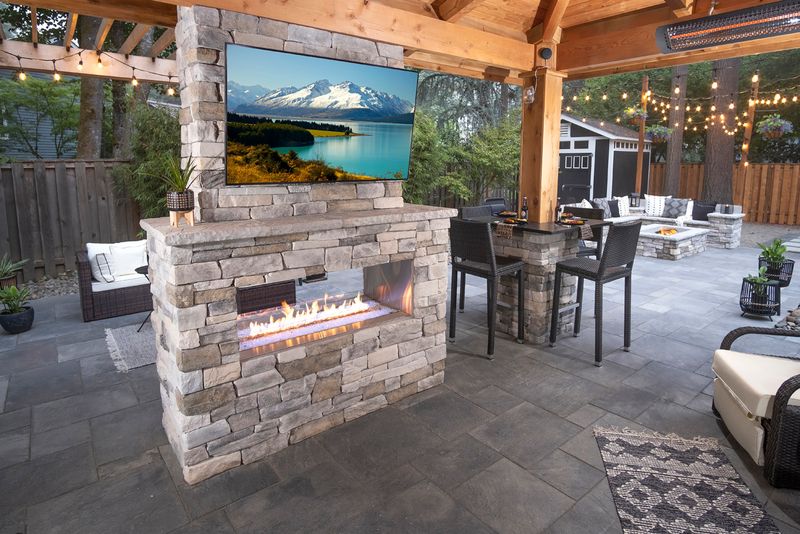 Breezeway With Indoor-Outdoor Fireplace