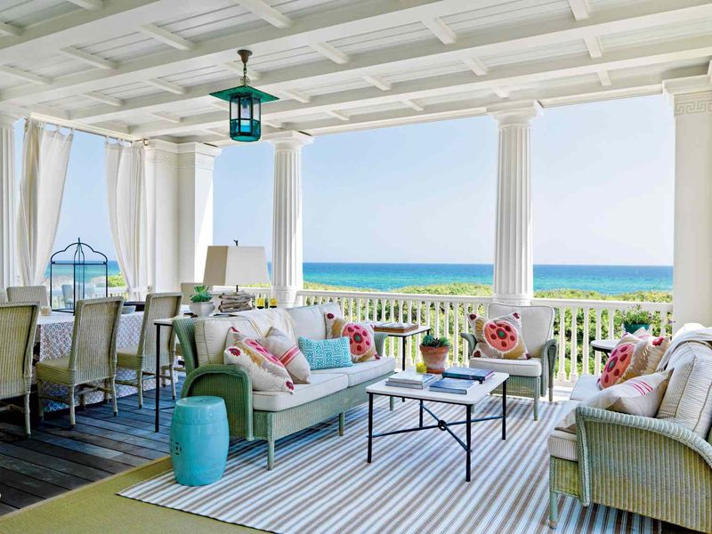 Coastal-Inspired Breezeway With Light Colors