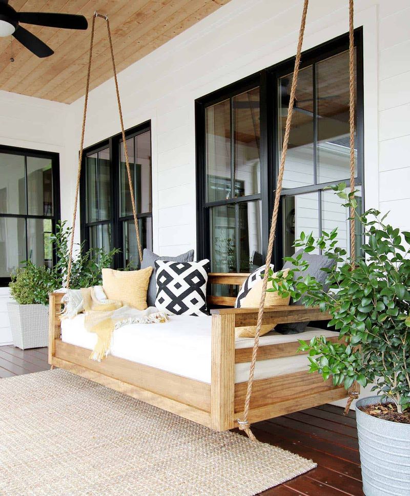 9 Front Porch Features That Make South Carolina Family Homes Timeless - Decor Hint Porch Swings With Plush Pillows