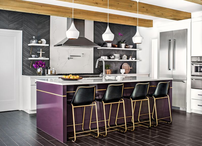 9 Simple Ways You Can Add Visual Appeal To A Kitchen Island - Decor Hint Incorporate A Pop Of Bold Color
