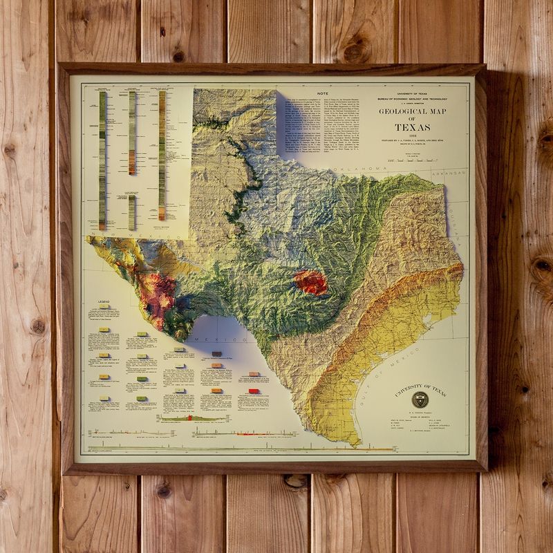 11 Texas Wall Art Pieces That Actually Feel Like Family Heirlooms - Decor Hint Texas Shaded Relief Map