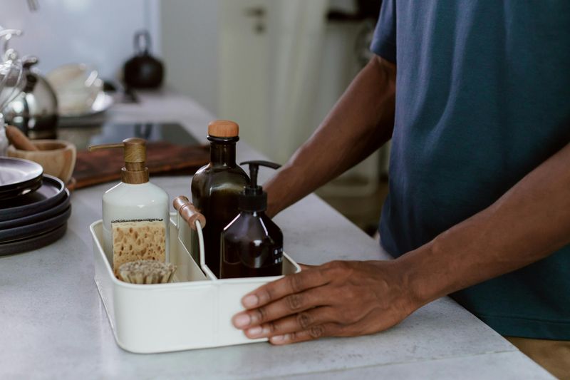 What Not To Keep On Your Kitchen Counter - Decor Hint Dish Soap And Cleaning Supplies