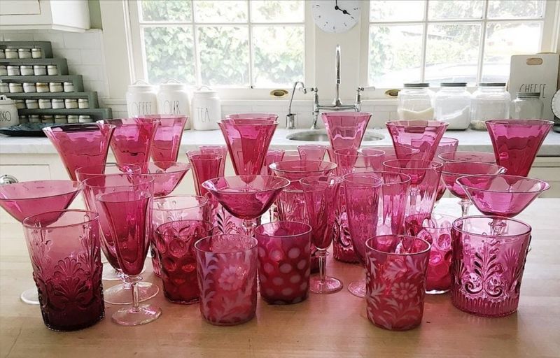 Colorful Vintage Glassware As Decor