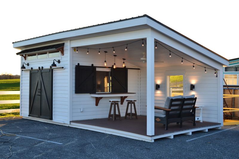 16 Nebraska Farm Sheds Turned Charming Studios - Decor Hint Open-Sided Shed Adapted Into Outdoor Lounge