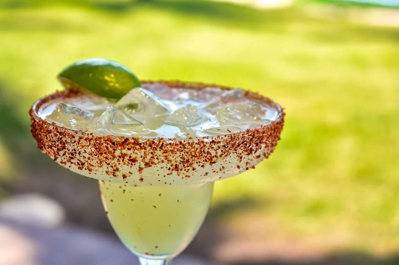 20 Subtle Clues At California Mexican Restaurants You Might Miss - Decor Hint Margarita Glasses Salted in an Unusual Way