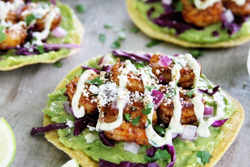 15 Easy Mexican Dinner Ideas Perfect For Busy Nights In Florida - Decor Hint Gulf Shrimp and Avocado Tostadas