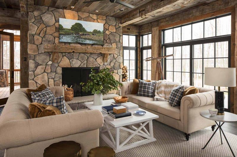 Stone Fireplaces As Focal Points