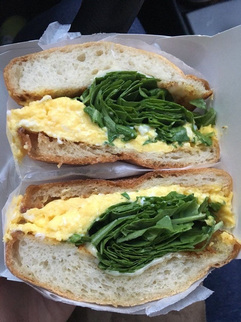 Sautéed Spinach and Egg Breakfast Sandwich