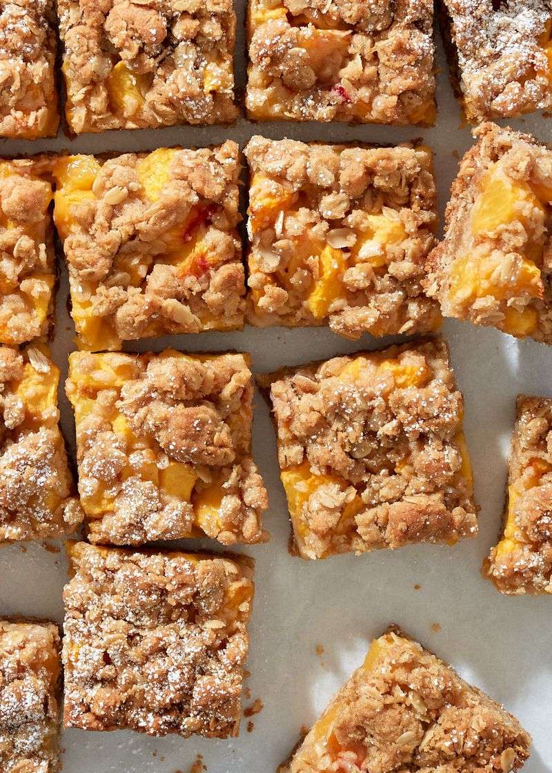 11 Georgia Peach Desserts That Scream Summer - Decor Hint Peach Crumble Bars