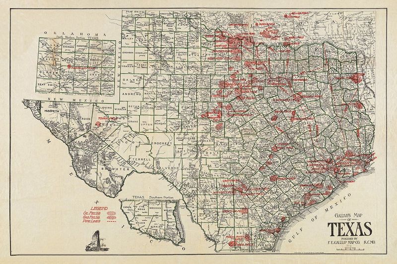 11 Texas Wall Art Pieces That Actually Feel Like Family Heirlooms - Decor Hint Oil Field Map Reproductions