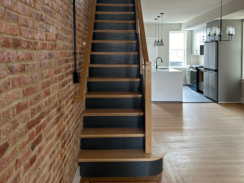 9 Maryland Row House Updates That Keep The Old Bones - Decor Hint Exposed Brick Accent Walls