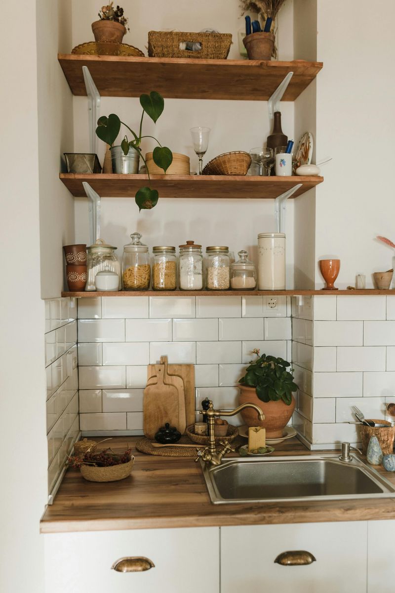 9 Practical Tips For Styling Kitchen Shelves - Decor Hint Balance Weight Visually Across Shelves