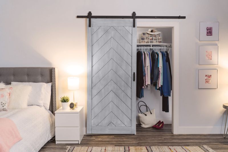 Barn Door Featuring Chevron Or Herringbone Patterns