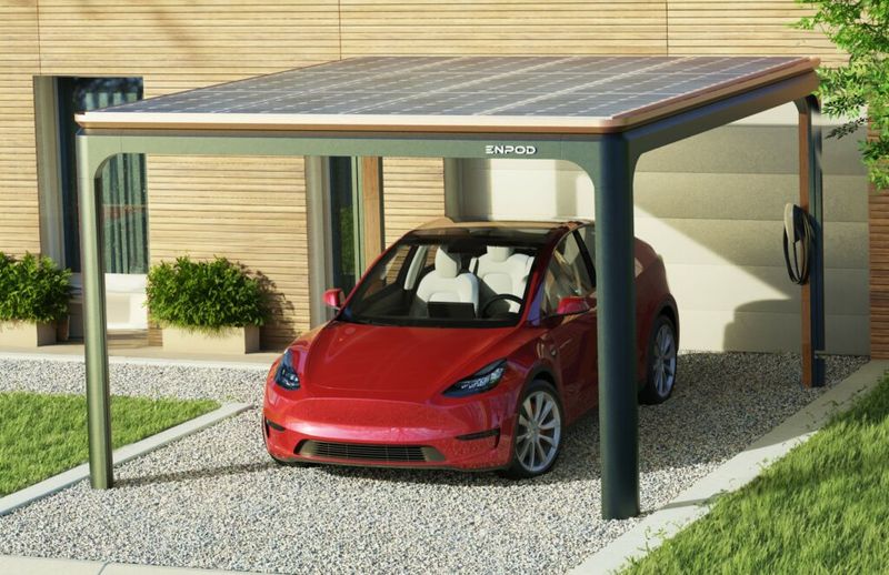 Solar Panel-Topped Carport
