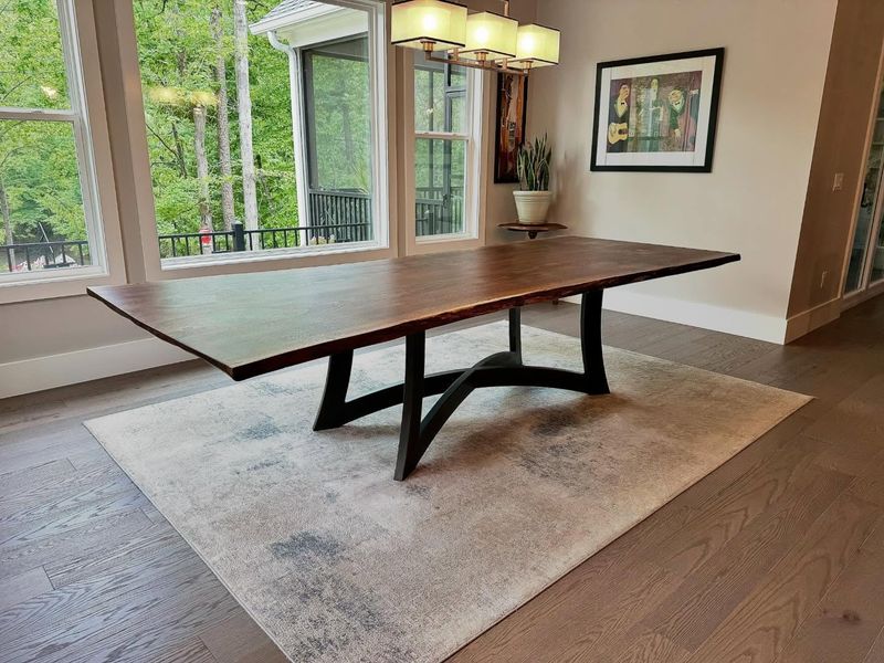 11 Texas Farm Table Types Built For Everyday Use - Decor Hint Industrial Steel-Base Farm Table