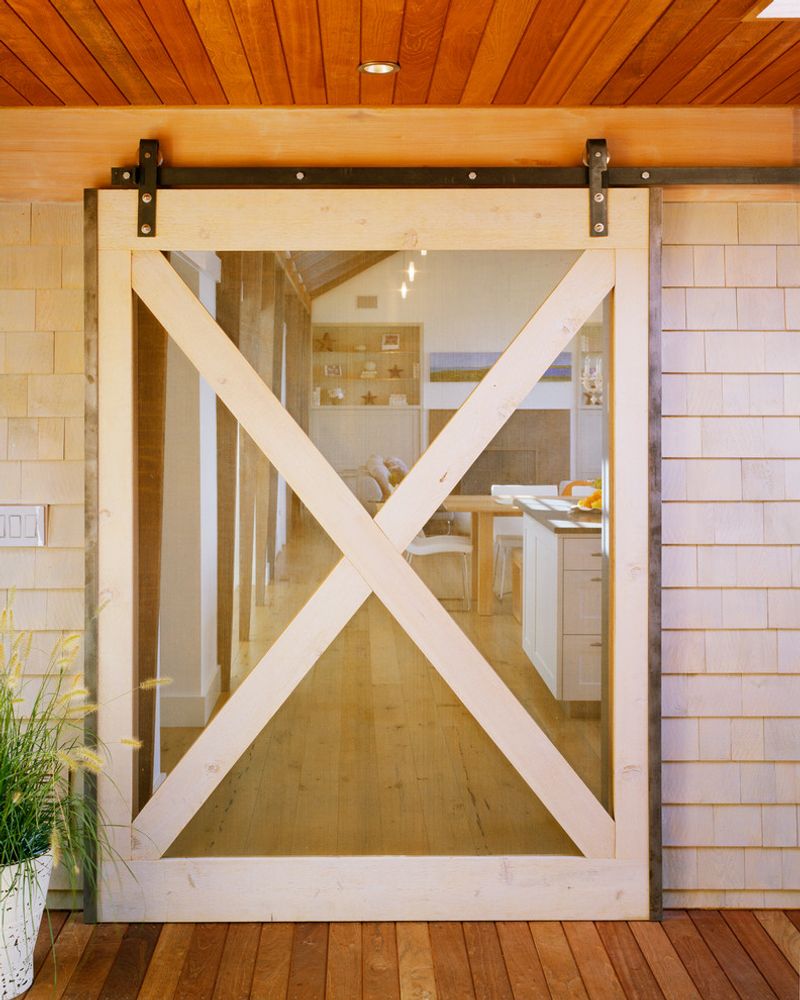 Rustic Screen Doors with Natural Wood Finish