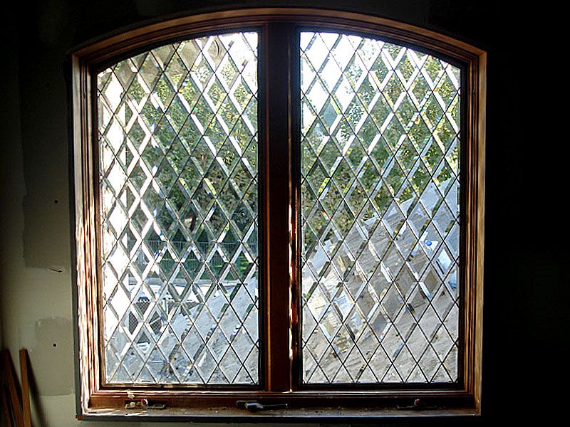 Leaded Glass Windows in Diamond Patterns