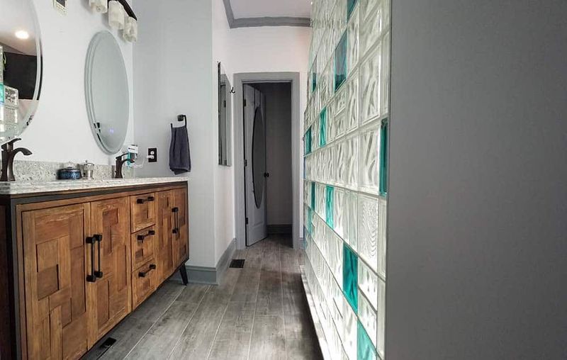8 Reasons '90s Bathroom Style Is Dividing Florida Designers Right Now - Decor Hint Glass Block Shower Walls Create Design Friction