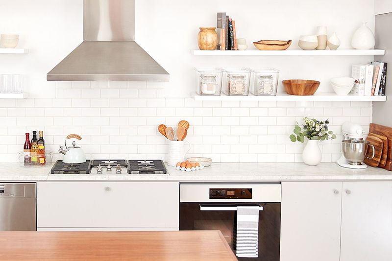 9 Ways To Make A Galley Kitchen Look Bigger And Brighter - Decor Hint Opt for Open Shelving