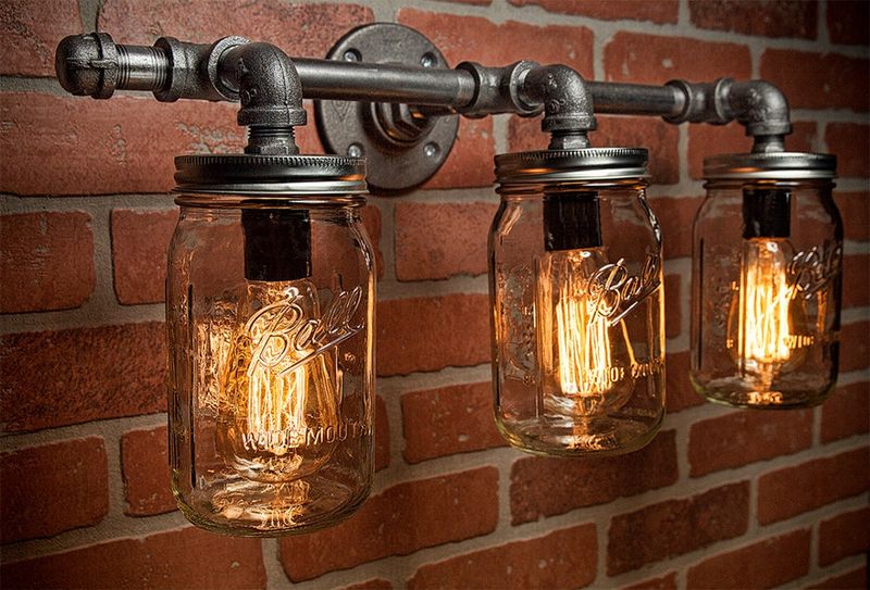 12 Utah Cabin Bathrooms That Might Capture Timeless Charm - Decor Hint Mason Jar Lighting