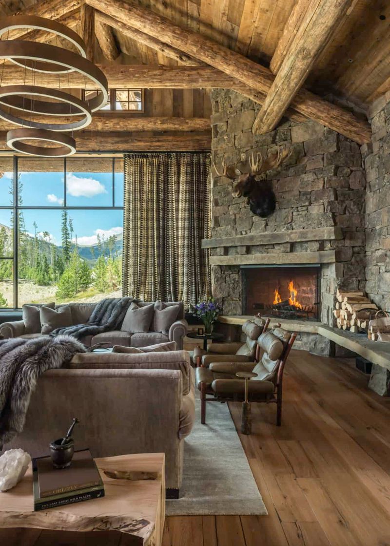 Rustic Lodge Living Rooms