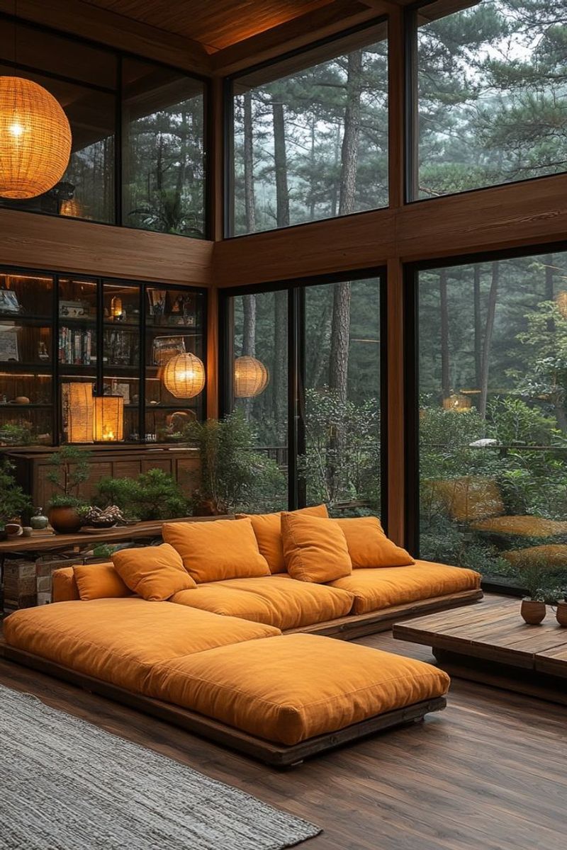 11 Boulder "Japandi" Living Spaces Where Minimalism Meets Warmth - Decor Hint Mountain-View Marvel with Paper Lanterns