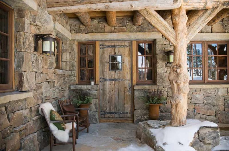 Stone-Clad Entryways With Covered Porches