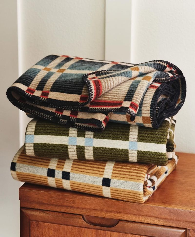 Plaid Wool Blankets And Throws