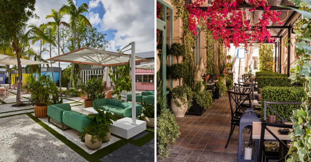 6 Miami Outdoor Patios Featuring Bold Color Drench Toward Summer Nights - Decor Hint