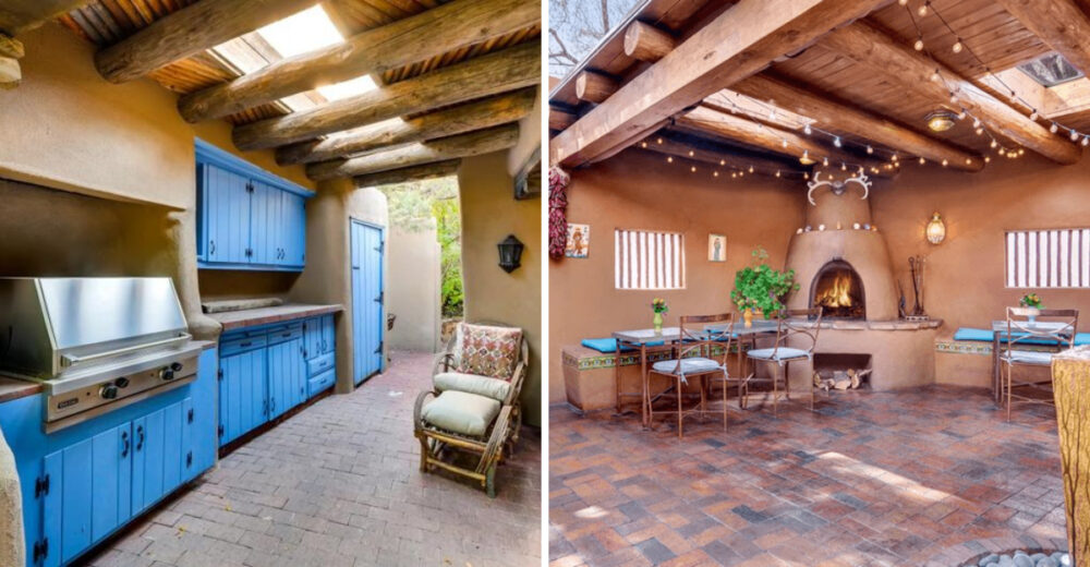 6 Santa Fe Outdoor Kitchens Incorporating Rich Earthy Hues And Color Blocking - Decor Hint