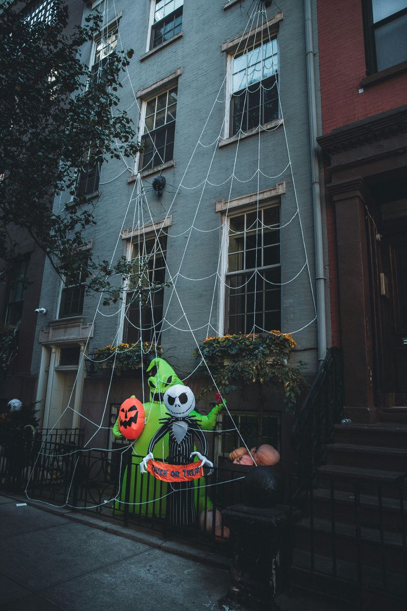Inflatable Pumpkins And Skeletons