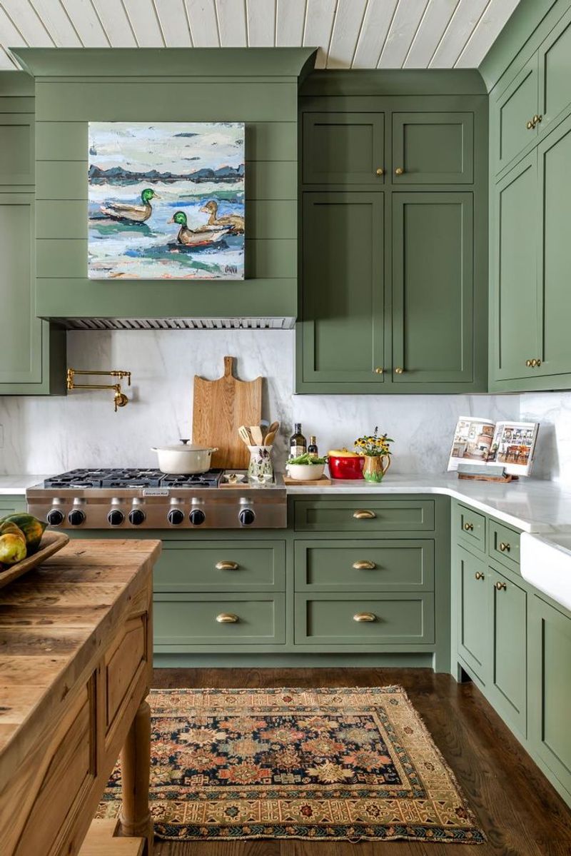 8 Asheville Cottage Kitchens With Olive Green Cabinets That Pop - Decor Hint Green Charm: Asheville's Olive Kitchen Cabinets